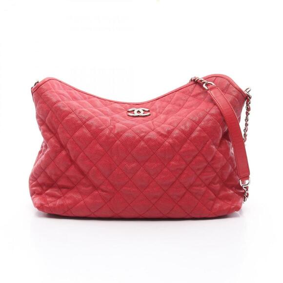 CHANEL Red Caviar Leather Shoulder Bag - Picture 1 of 11
